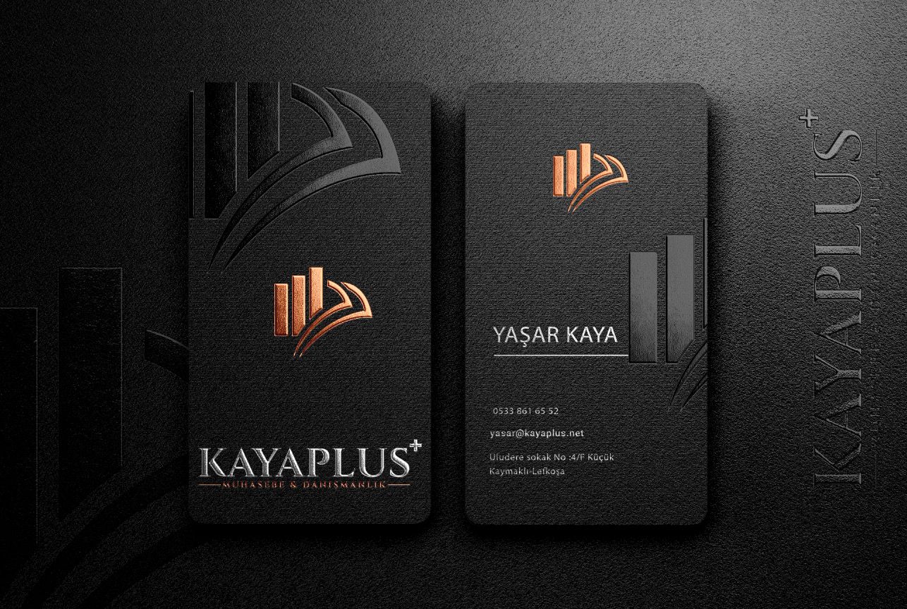 Kaya Plus marka kimliğini temsil eden kartvizit görseli